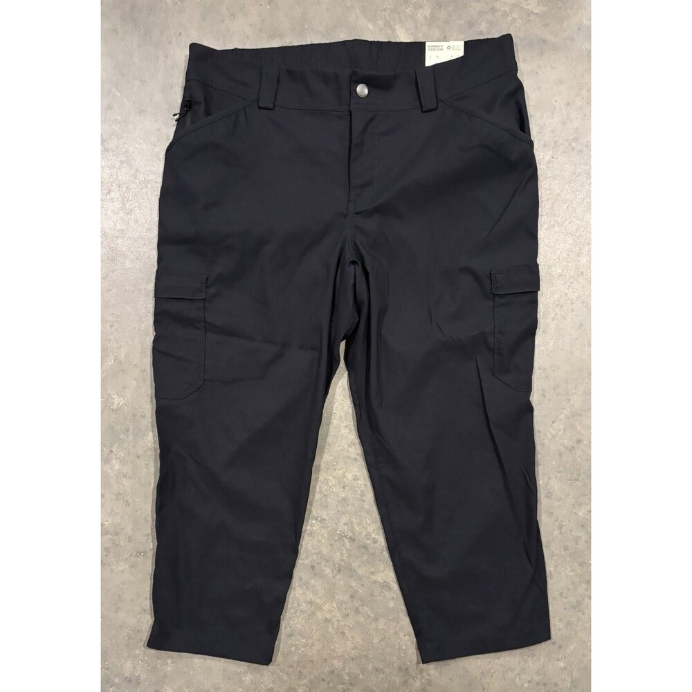 NEW Duluth Trading Women's Dry on the Fly Capris Sz 14 Elastic Waistband Black